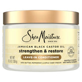 SheaMoisture Jamaican Black Castor Oil Leave In Conditioner 100% Pure Jamaican Black Castor Oil For Damaged Hair to Soften and Detangle Hair 11.5 oz