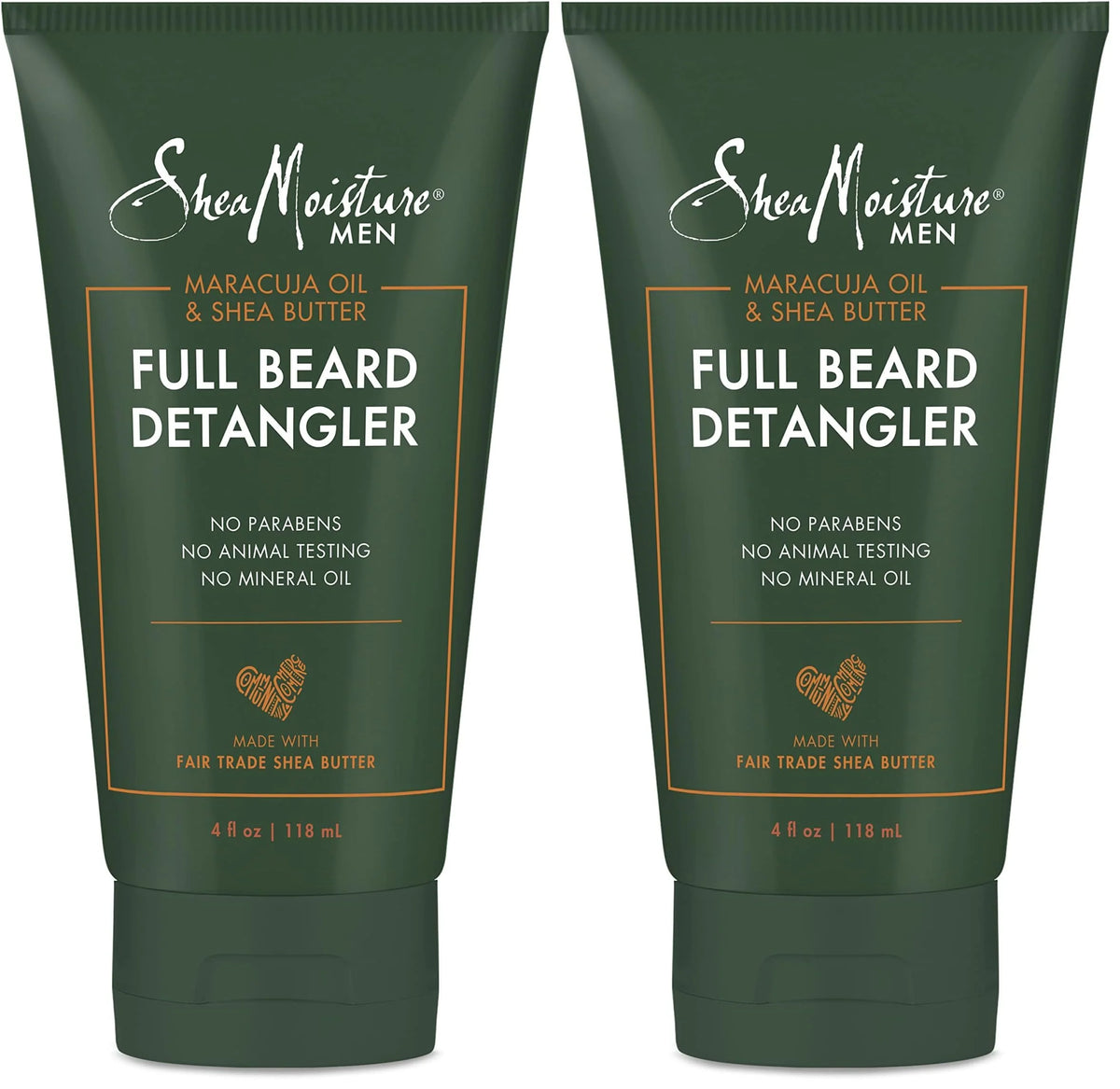SheaMoisture Beard Conditioner,Full Beard Detangler for Full Beards,Maracuja Oil and Shea Butter,Paraben Free,4 oz,(Pack of 2)
